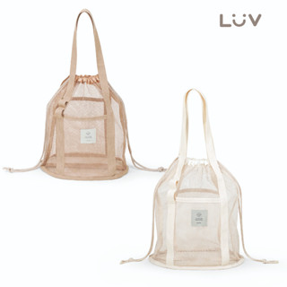 【LUV質感生活】兩用沙灘束口水桶袋(2色可選)｜束口袋 水桶包 立體包 肩揹包 側揹包 媽媽包 沙灘包 游泳包 束口包