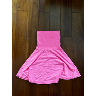 粉紅高腰短裙 平口小可愛 平口連身裙