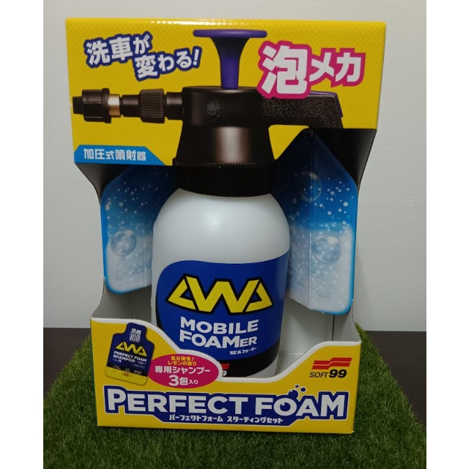 SOFT99 台灣現貨 雪泡機 泡沫噴瓶×1個 完美泡沫洗車精(11ml)×3包 替換用噴嘴×1個