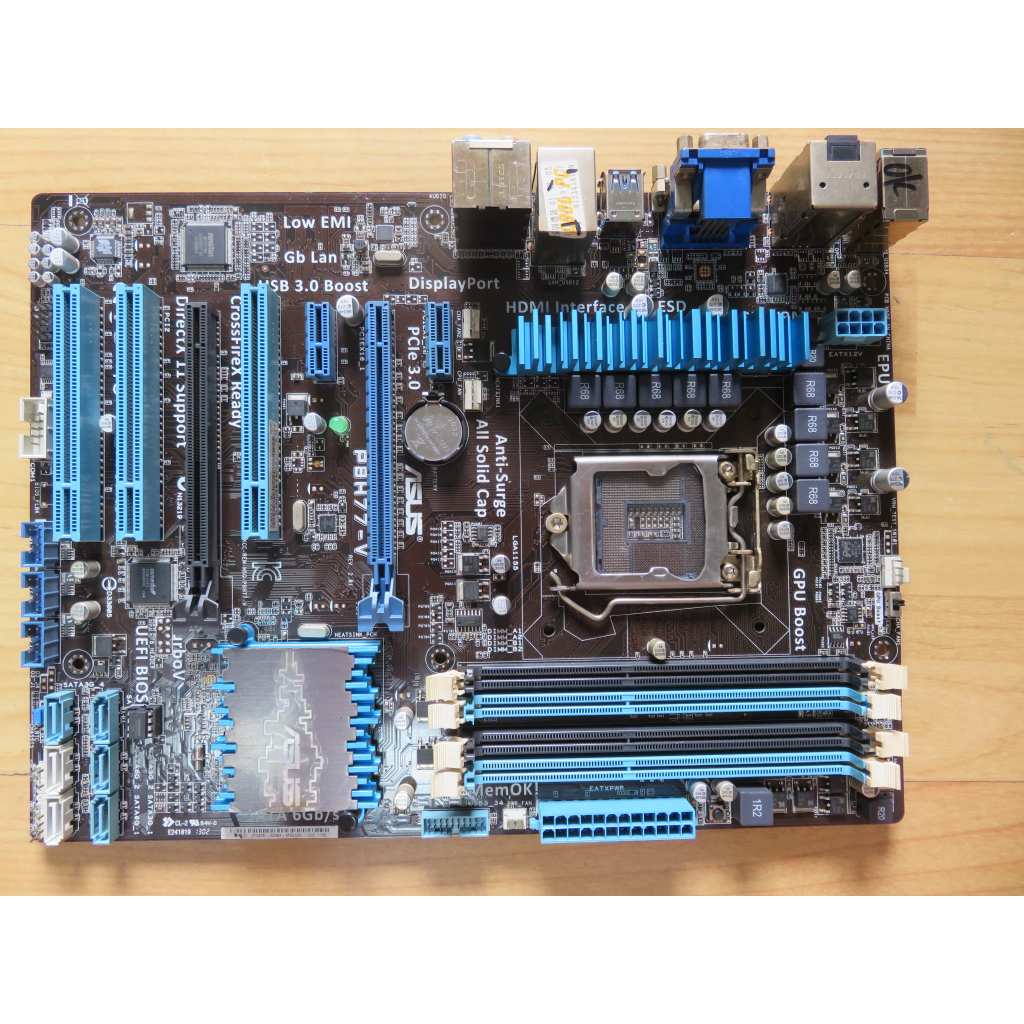 A.1155主機板-華碩P8H77-V DDR3雙通 第3/2代 i7 i5 i3HDMI/DVI XEON直購價740