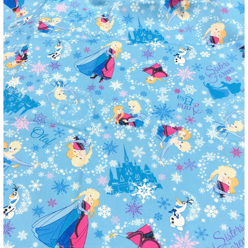 豬豬日本拼布 限量版權卡通布 迪士尼 冰雪奇緣  城堡 厚棉布料材質