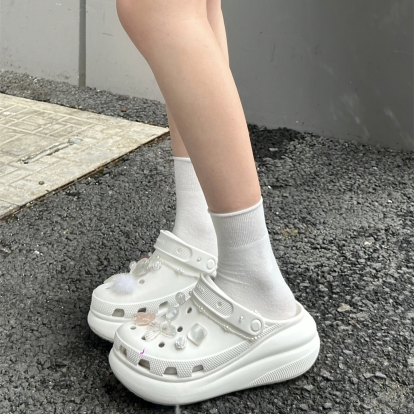 （橘子醬醬在韓國）韓國 crocs classic crush clog 洞洞鞋 泡芙 穆勒鞋 增高 厚底 防水懶人鞋