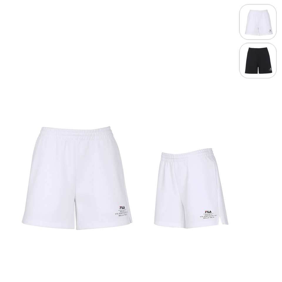 【FILA】女性 針織短褲-白色 5SHW-5609-WT