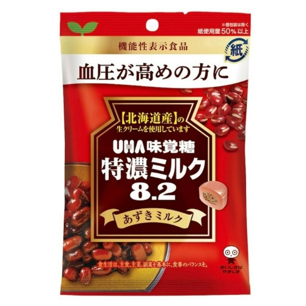 湯包日貨坊 ☆現貨★ UHA味覺糖 特濃8.2 紅豆牛奶糖 血壓機能糖 日本零食 93g