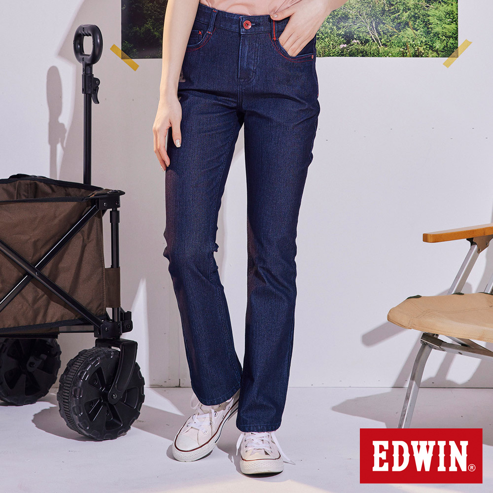 EDWIN 女款 JERSEYS 迦績 超彈靴型牛仔褲(原藍色)