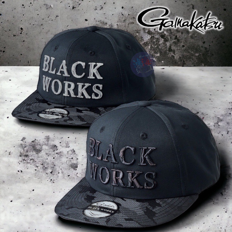 《gamakatsu》23 (BLACK WORKS) GM-9895 帽子 釣魚帽