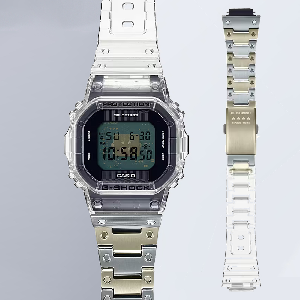 【CASIO】卡西歐 G-SHOCK 40周年透明限量版透視機芯手錶 DWE-5640RX-7 台灣卡西歐保固一年