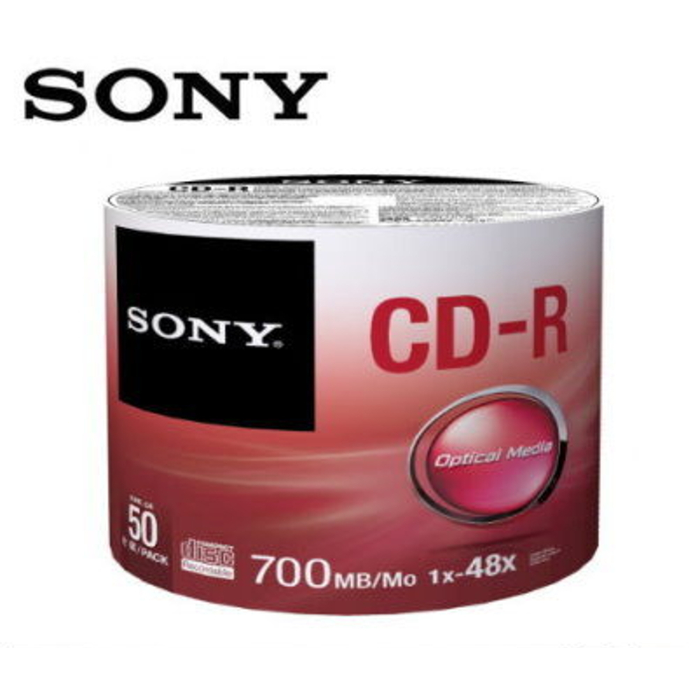 索尼 SONY CD-R CDR 光碟片 燒錄片 50片1X-48X-台灣製造 700MB_外包裝微損，內容完好