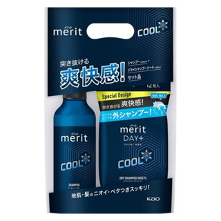 花王KAO merit DAY+COOL 爽快感!洗髮精/+乾洗髮拭巾組 【樂購RAGO】 日本製