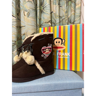 PAUL FRANK 大嘴猴 毛球麂皮雪靴【全新/正品】