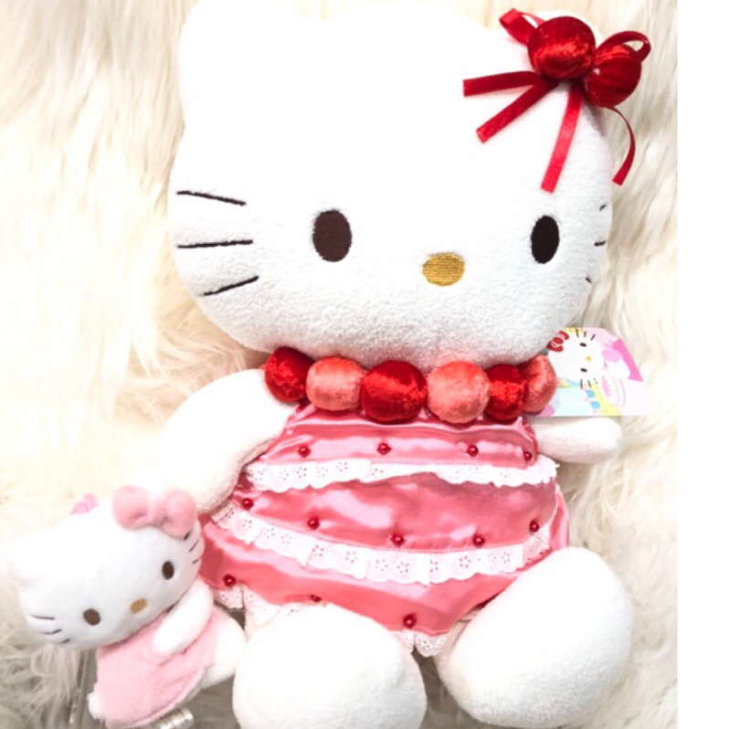 日本進口Hello Kitty紅莓果蛋糕娃娃送黏人小不點夾子娃娃