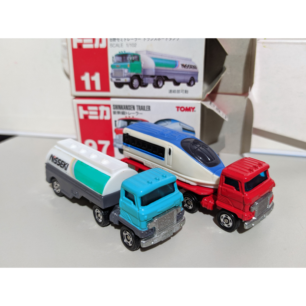 多美 tomy tomica 11日野 油車 97 新幹線 拖板車 連結車 Hino 日野 卡車 絕版 紅標