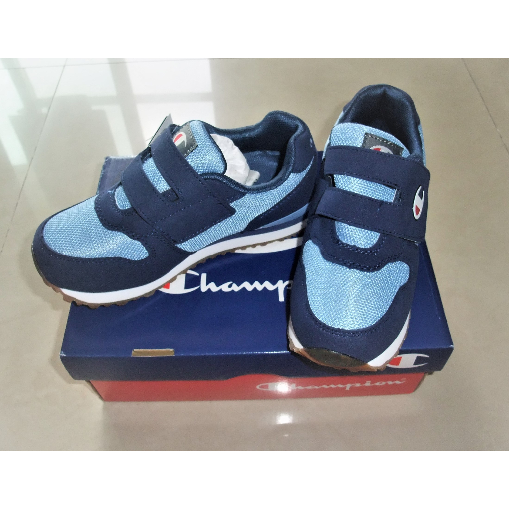 Champion童鞋 魔鬼氈男童鞋 運動鞋 慢跑鞋 (US1 21cm) 藍色