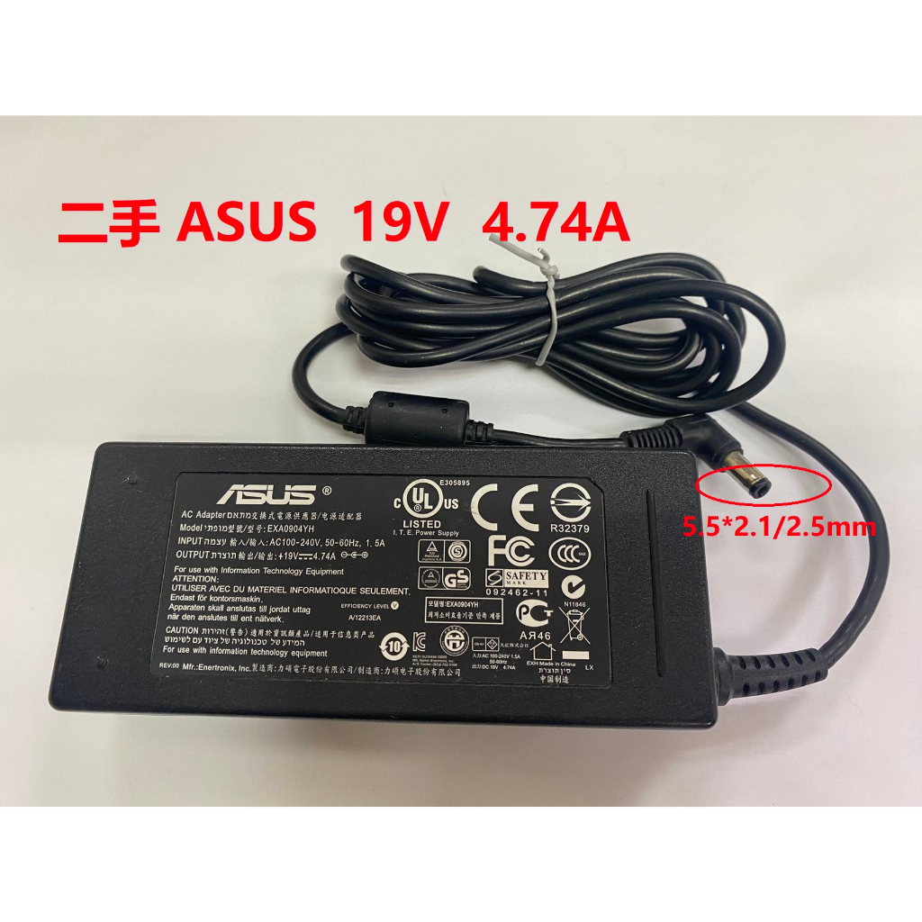 二手 ASUS 19V 4.74A電源供應器/變壓器 EXA0904YH