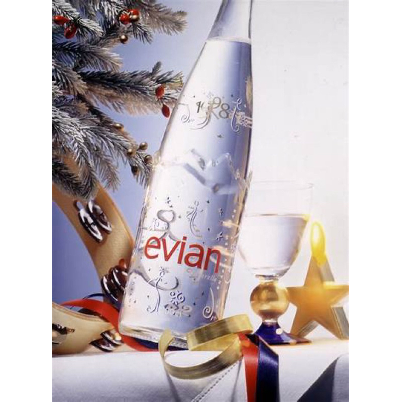 evian 1998限量紀念瓶 1000mL空瓶 不含礦泉水