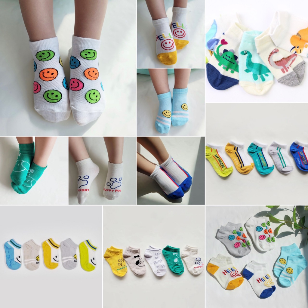 [現貨*發票🌈] ᴋᴋs韓國製  兒童襪 男童透氣網眼短襪 (5雙入)｜DA305｜