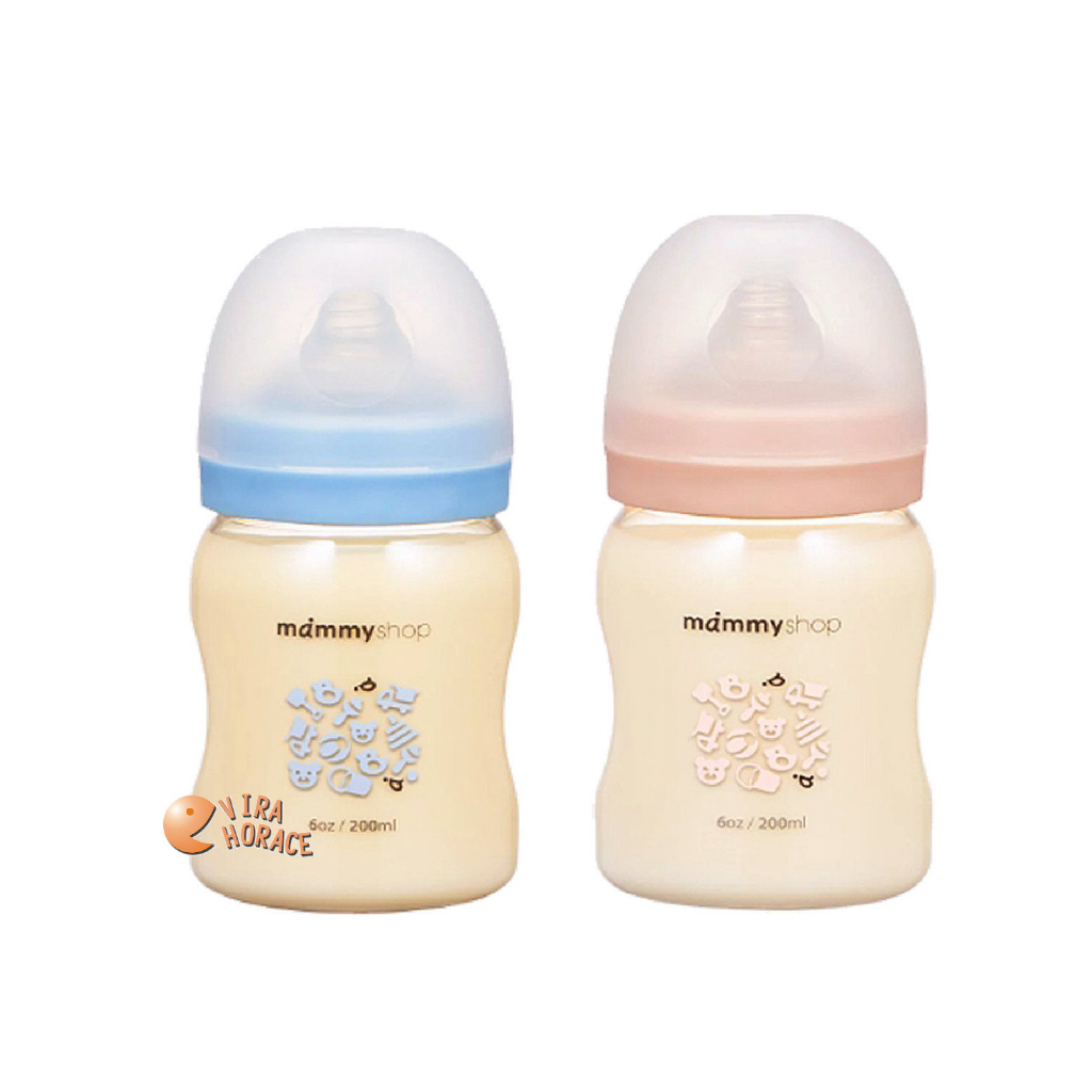 mammyshop 媽咪小站母感體驗2.5寬口徑PPSU奶瓶 200ML，最貼近媽媽乳房觸感奶嘴 5折優惠 HORACE