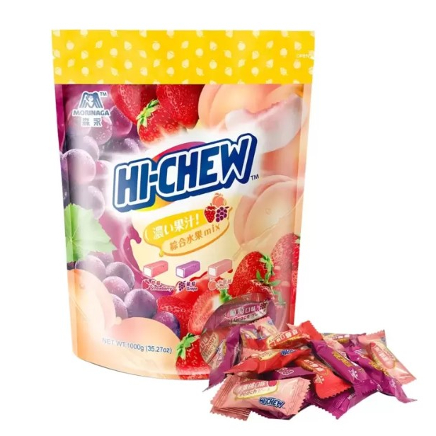 森永【HI-CHEW嗨啾果汁軟糖】糖果 綜合水果(草莓/葡萄/水蜜桃) (1kg/包) 好市多量販包