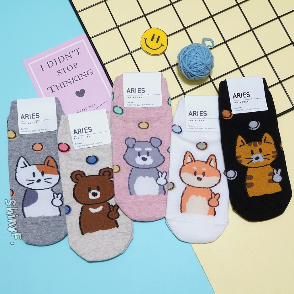韓國襪子 動物 比YA系列 繽紛 貓咪狗狗柴犬熊熊 短襪 女襪 韓襪 韓國襪 襪子 現貨