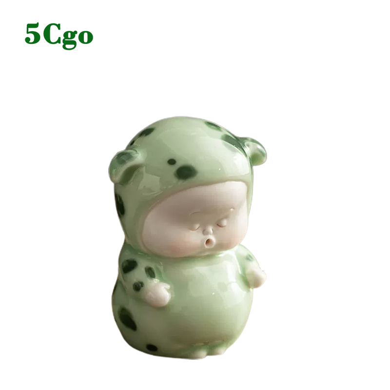 5Cgo【茗道】促銷創意陶瓷茶藝小擺件精品可愛動物小胖虎工藝品家居客臥室廳案頭送禮裝飾品t653504228267