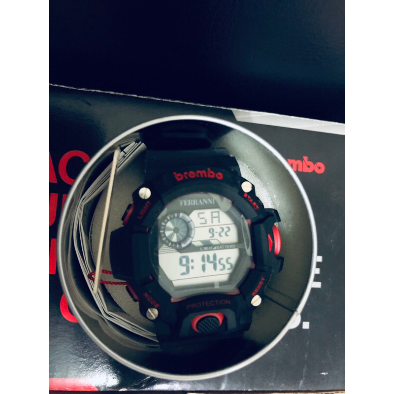 BREMBO 豐年俐限量黑底紅聯名運動手錶手錶