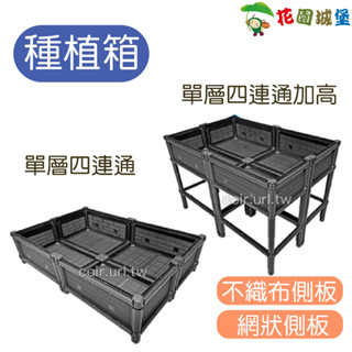 現貨-DIY組合 栽培箱組合式有機 種植箱 單層四連通 單層四連通加高 網狀側板 不織布側板【花園城堡】