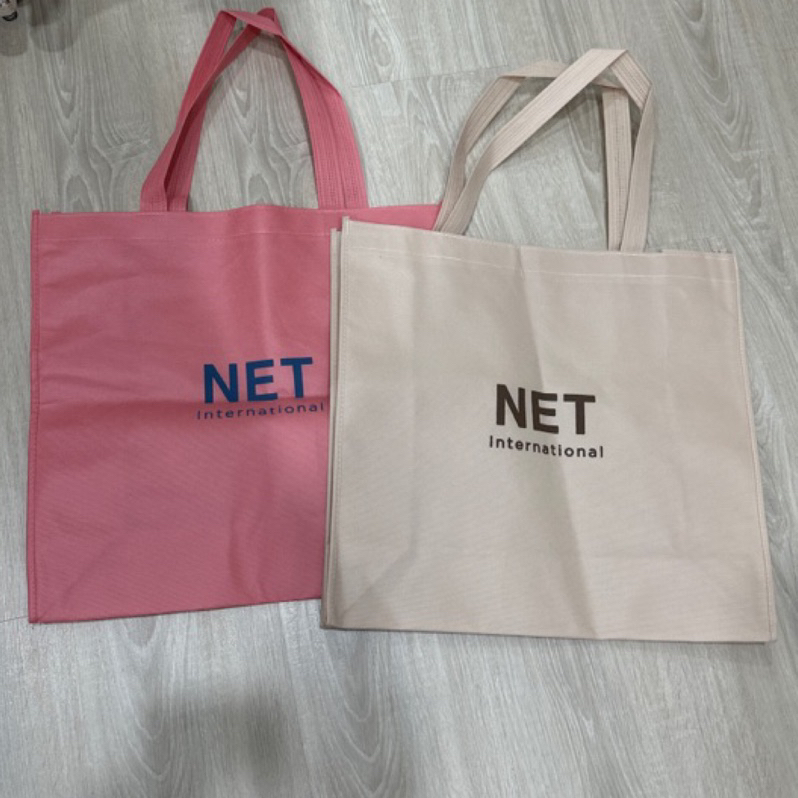 全新/NET購物袋🛍️奶茶色/粉紅色/桃色/現貨NET超耐用 /購物袋/環保袋/ 不織布提袋/NET代購