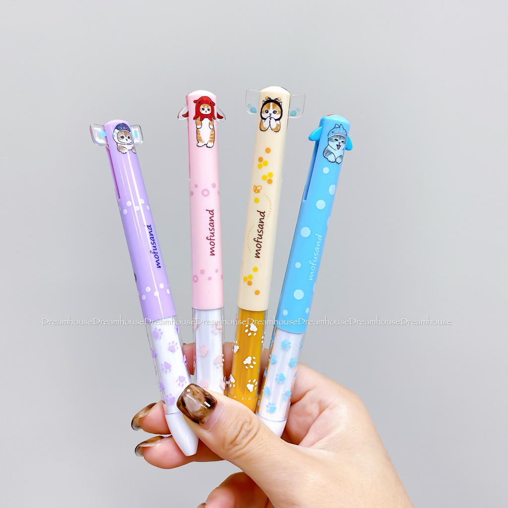 日本帶回 日本製 mofusand 貓福珊迪 貓咪 河豚貓 鯊魚貓 章魚貓 蜜蜂貓 雙色筆 黑筆 紅筆 原子筆