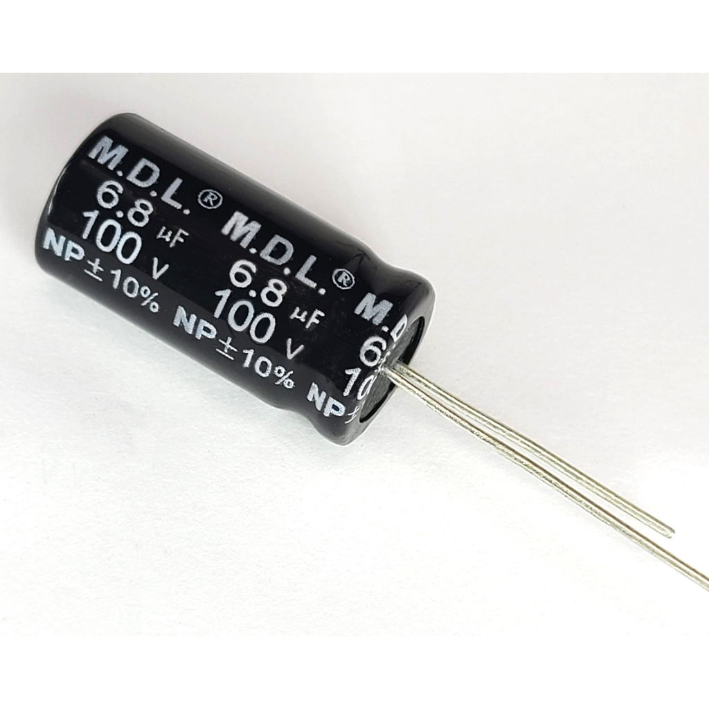 MDL 6.8uF100V NP立式無極性電解電容 高音喇叭與分音器用(B04R系列)