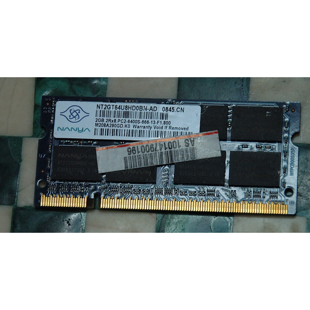 M07 NANYA南亞 2GB DDR2 2RX8 PC2-6400S-666 雙面顆粒 筆電專用記憶體