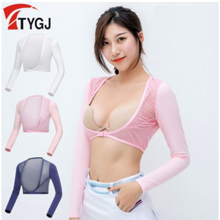限時特價 TTYGJ GOLF 高爾夫夏季女士冰絲打底衣披肩袖套半身防曬衣長袖 透氣球衣服 女生上衣