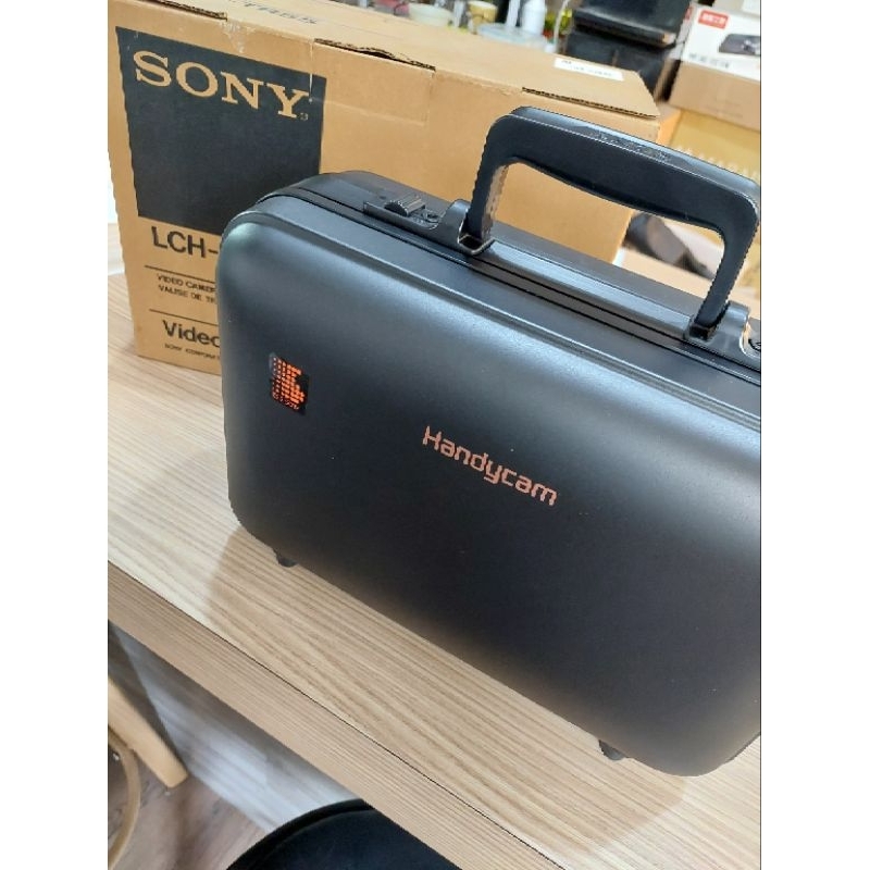 SONY HANDYCAM 古早古董絕版可上鎖黑色簡約硬殼手提保護箱行李箱保存箱