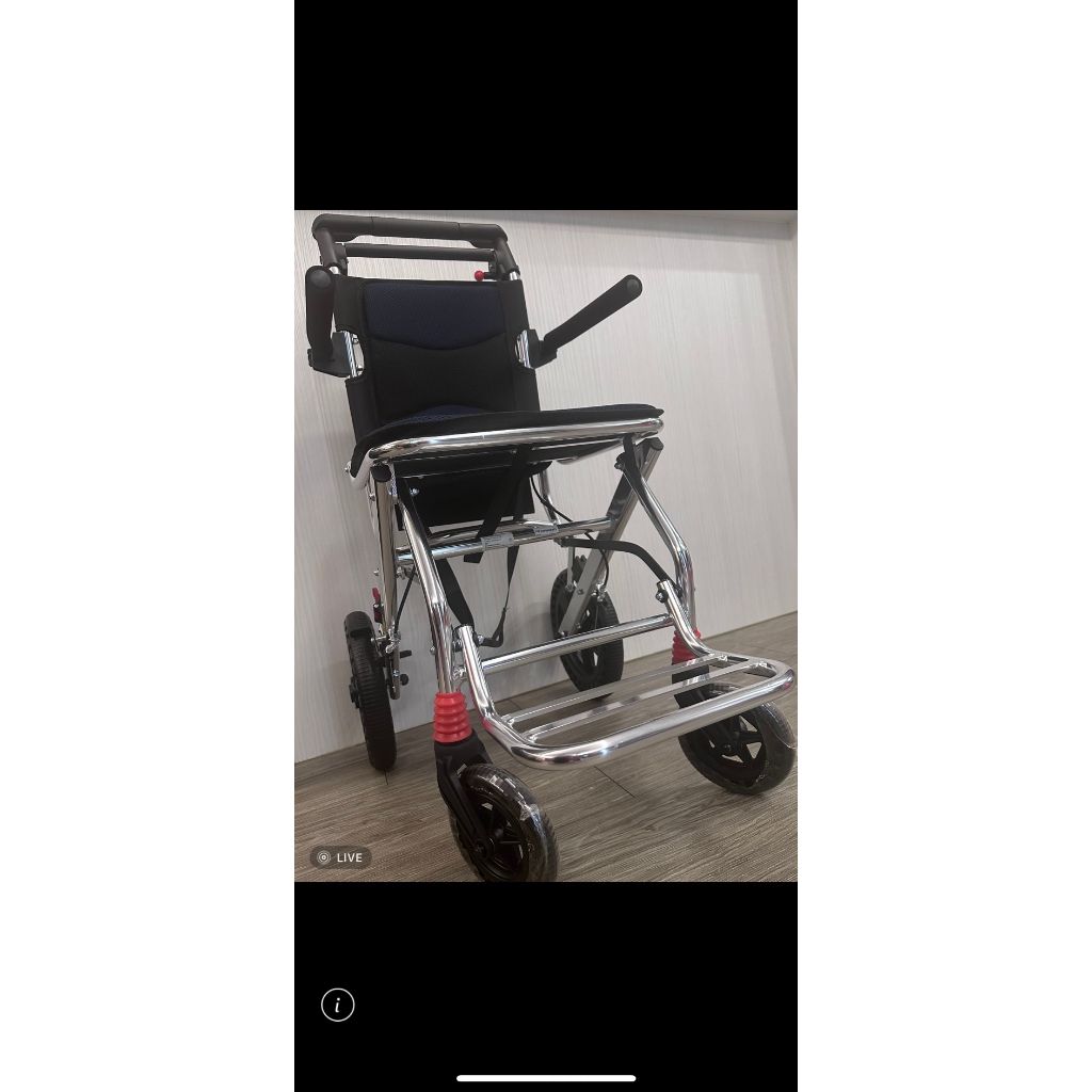 全新自取*鋁合金豪華款-蜂窩大輪減震*立善輪椅折疊輕便小型、腿腳不便專用、代步車、手推輪-椅、旅行可上飛機