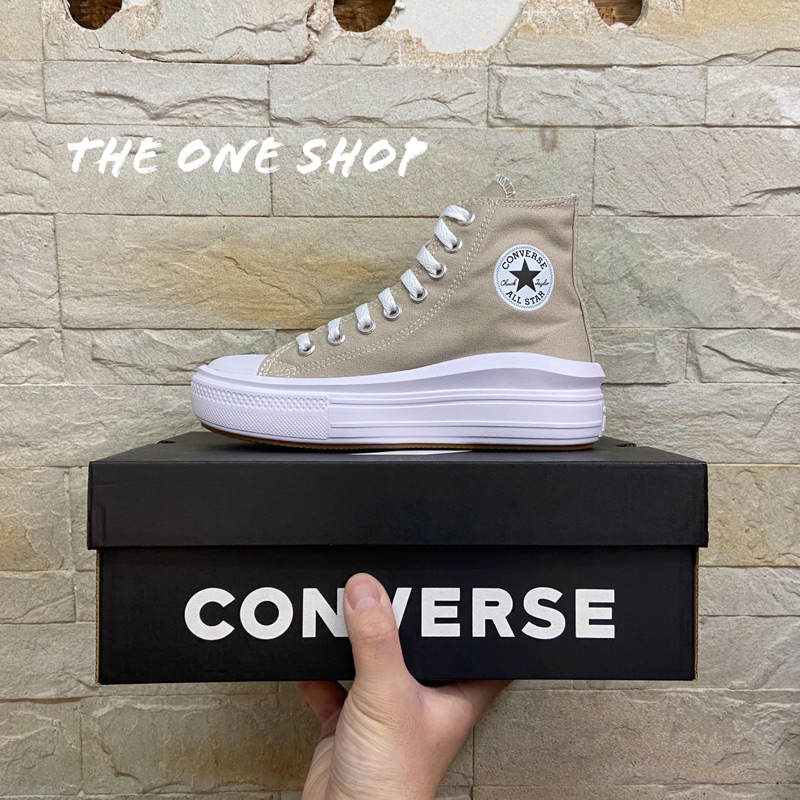 TheOneShop Converse Move 厚底 增高 帆布 高筒 輕量 帆布鞋 奶茶色 厚底鞋 A04365C