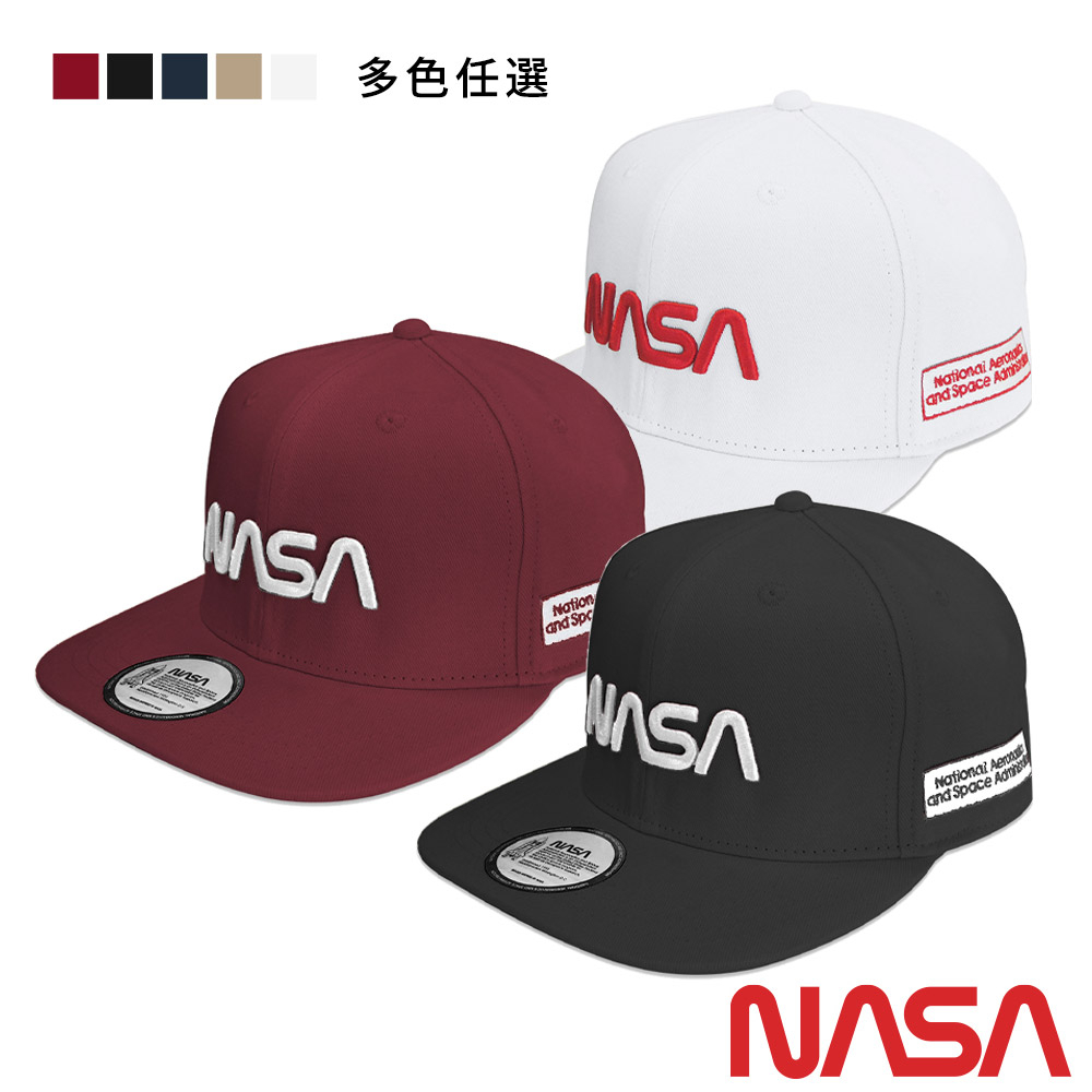 【NASA SPACE】正版授權太空系列 潮流字母Logo嘻哈帽 棒球帽 (5色可選) 可遮陽/防曬-NA30003B
