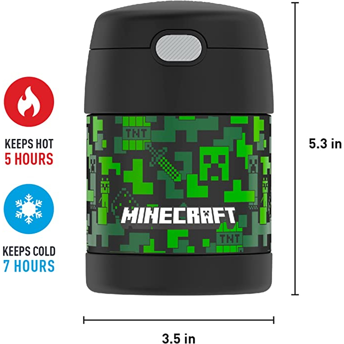 10盎司預購👍正版空運👍美國專櫃 膳魔師 THERMOS Minecraft 麥塊 兒童 不銹鋼 食物罐 保溫杯