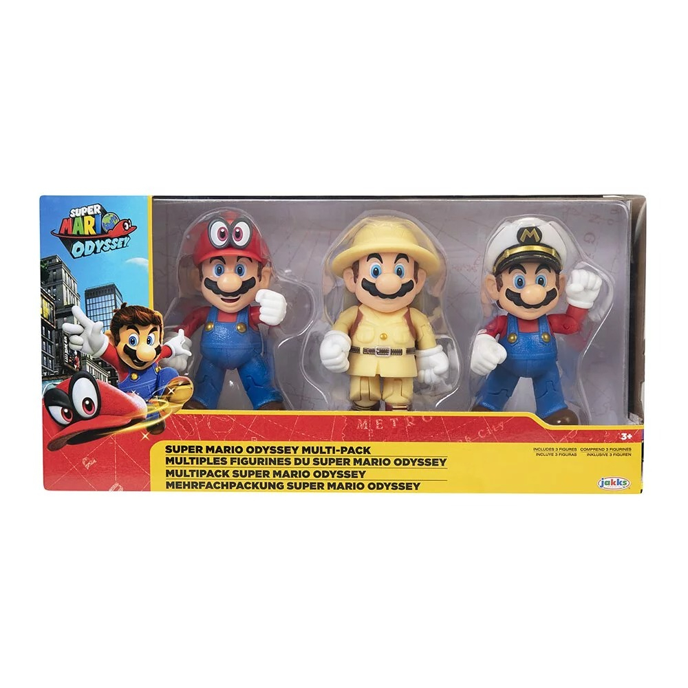 🔥成品潮玩🔥 JAKKS Nintendo 任天堂 Super Mario 超級瑪利歐: 4吋奧德賽瑪利歐公仔3入