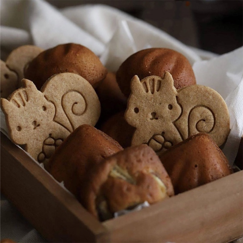 「現貨」日式松鼠餅乾模 松果栗子模 黄油曲奇餅乾模具 家用烘焙工具