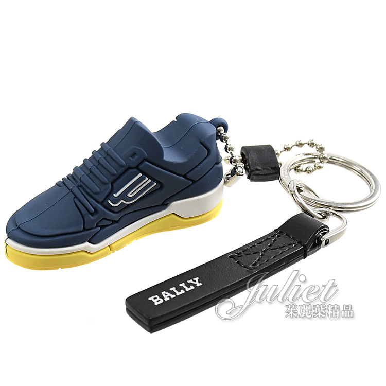 【茱麗葉精品】BALLY 6301272 BALLY CHAMPION球鞋造型鑰匙圈吊飾.藍 現貨在台