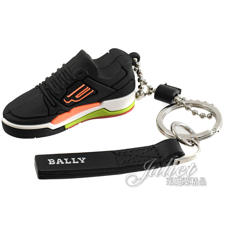 【茱麗葉精品】BALLY 6301275 BALLY CHAMPION球鞋造型鑰匙圈吊飾.黑 現貨在台