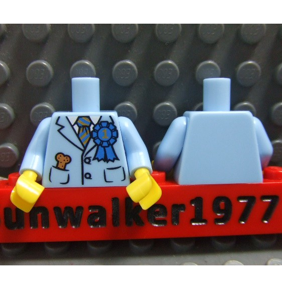【積木2010】#076 樂高 LEGO 亮淡藍色 西裝 上半身 / 人偶 身體 (71013)