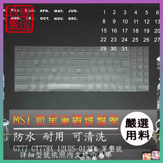 NTPU材質 MSI Titan GT77 GT77HX 12UHS-012TW 17.3吋 鍵盤套 鍵盤膜 鍵盤保護套