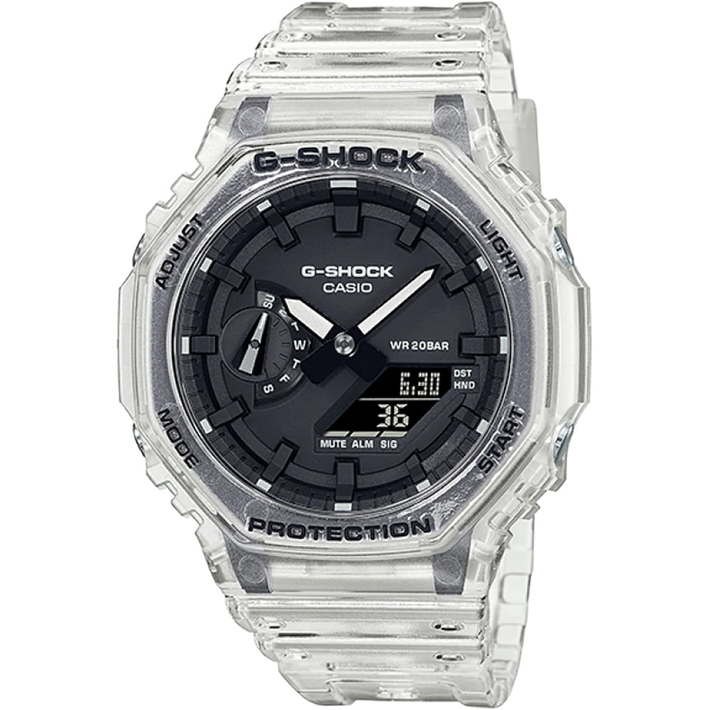 CASIO 卡西歐 G-SHOCK 農家橡樹 透明特別版 八角電子錶 GA-2100SKE-7A