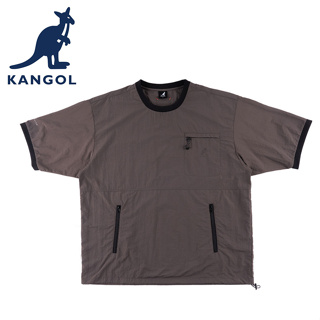KANGOL 英國袋鼠 機能梭織涼感上衣 短袖上衣 短T 圓領T恤 63251013