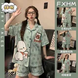 ☁☁棉眠家居生活☁☁【現貨臺灣出貨】卡通帕恰狗睡衣女夏季新款ins風可愛寬鬆學生薄款短袖家居服套裝