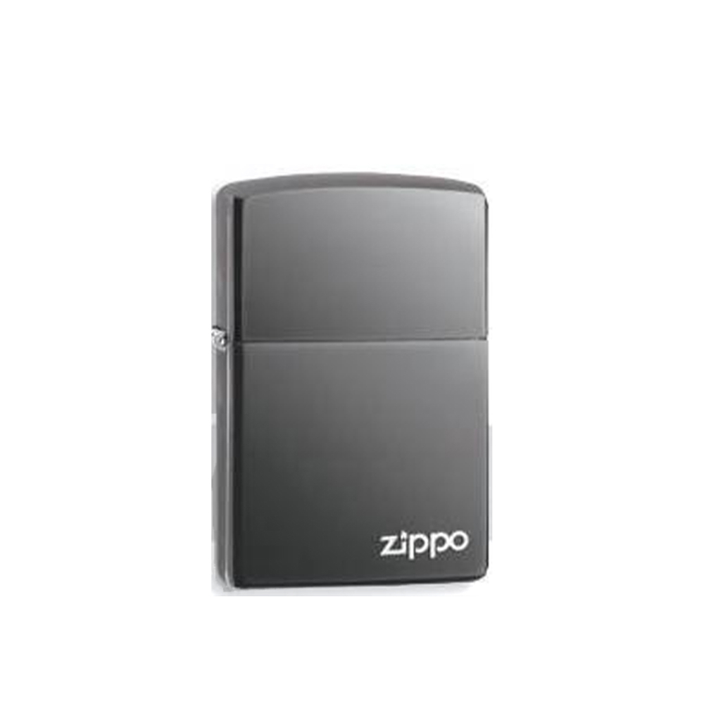 Zippo 黑冰鏡面 Zippo Logo (大) 打火機 150ZL