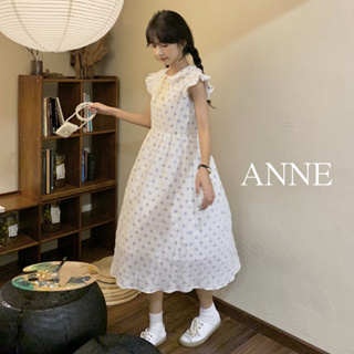 ANNE｜日系小飛袖連身裙【AD10265】長裙 裙 夏天洋裝 海邊洋裝 背心洋裝 無袖洋裝 碎花洋裝 連身裙 無袖連身