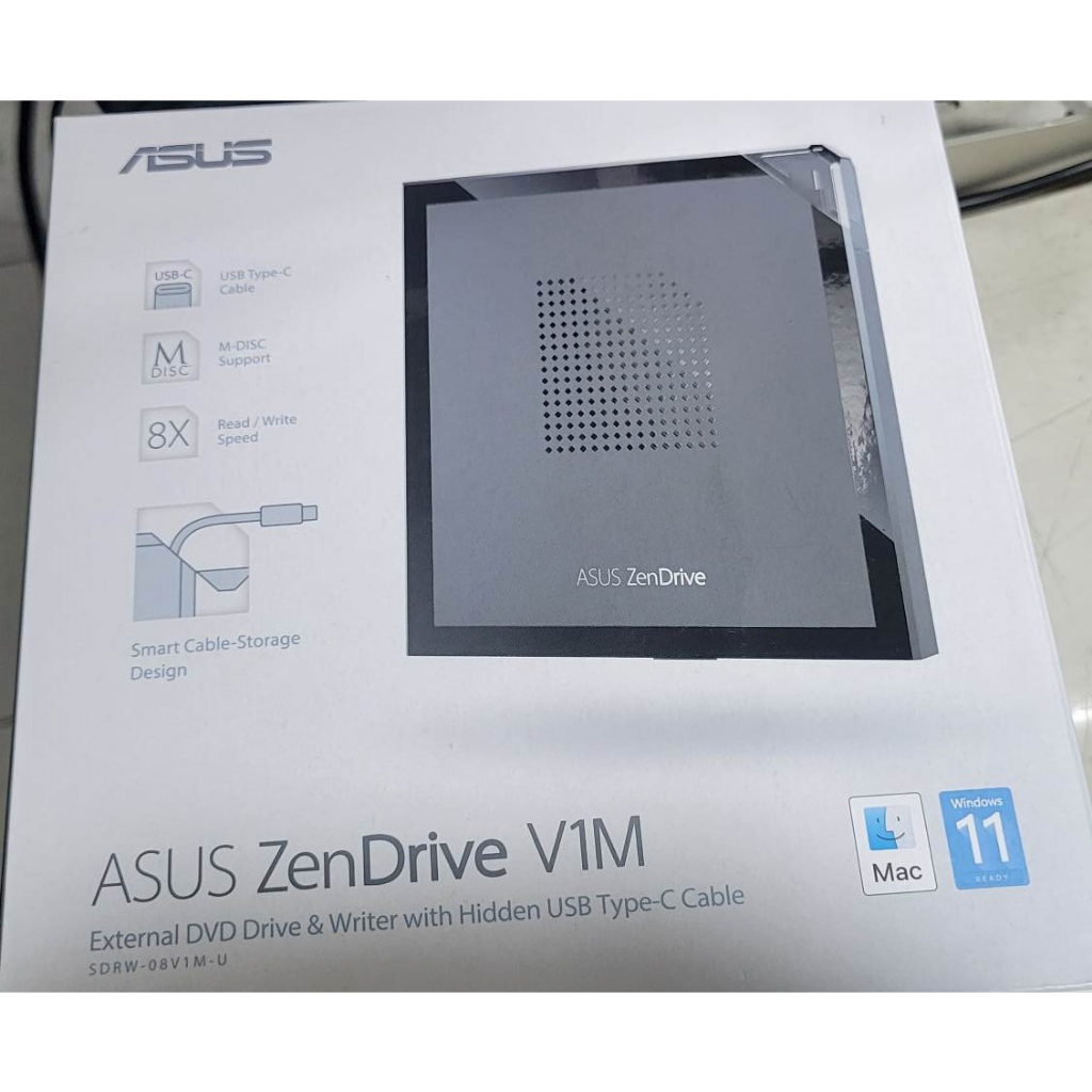 福利品 ASUS ZenDrive V1M 外接 USB Type-C DVD 燒錄機 790元