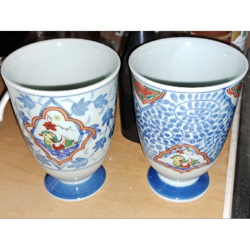 鴛鴦陶瓷對杯 全新品 老古董收藏