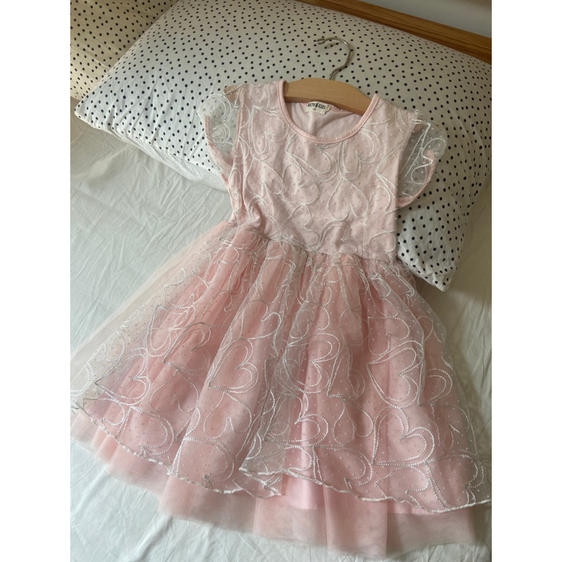 女童洋裝 小禮服 花童禮服 粉色洋裝 愛心洋裝 兒童洋裝 連衣裙